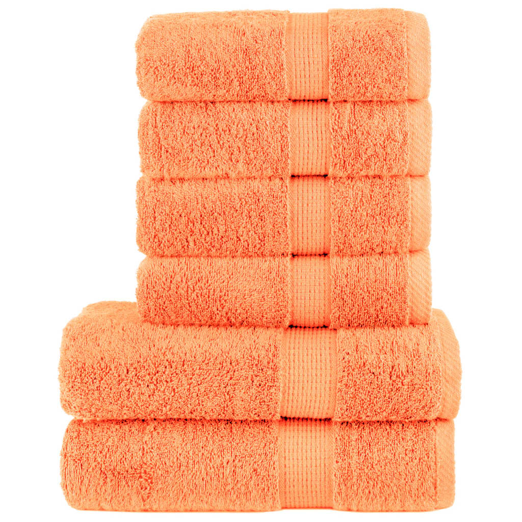 VIDAXL 6-Stück-Handtuchset Solund 600 g m² Orange