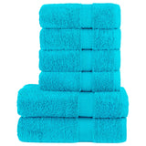 Vidaxl Set serviette à 6 pièces Solund 600 g m² turquoise