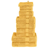 Vidaxl 12-piece towel set Solund 600 g m² gold colored