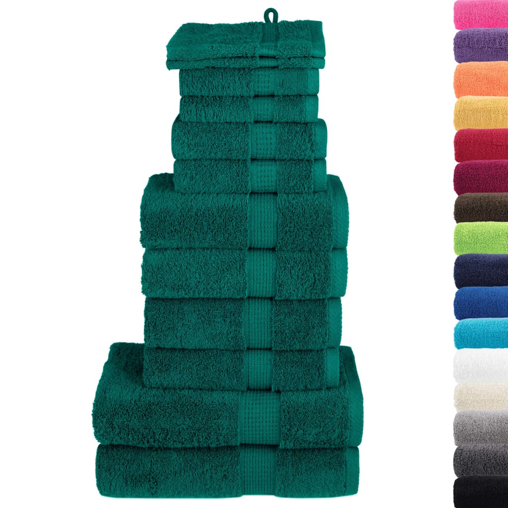 Vidaxl 12-piece towel set Solund 600 g m² Green