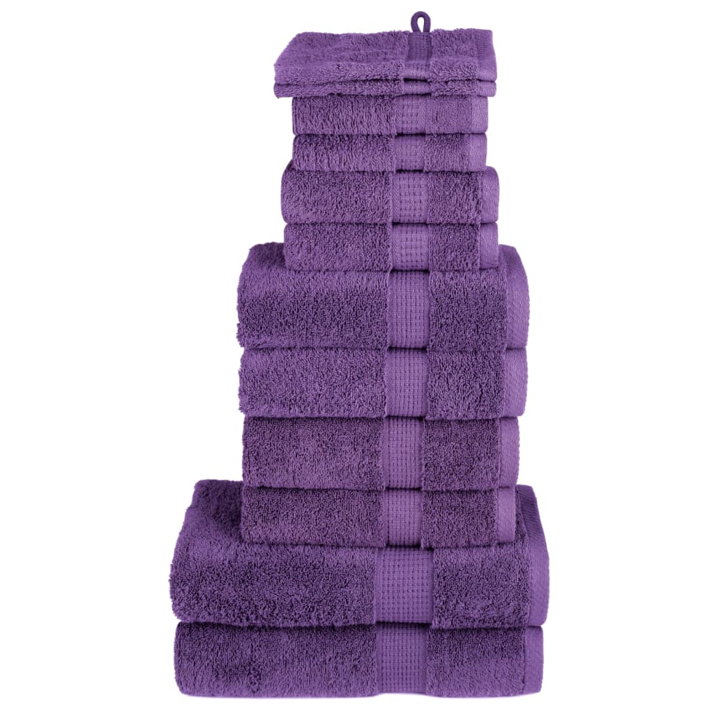 Vidaxl de 12 piezas de toallas Solund de 600 g m² morado