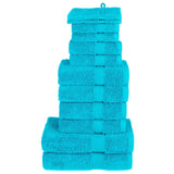 Vidaxl 12-piece towel set Solund 600 g m² Turquoise