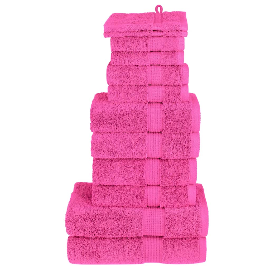 Vidaxl de 12 piezas Solund de toallas de 600 g m² rosa