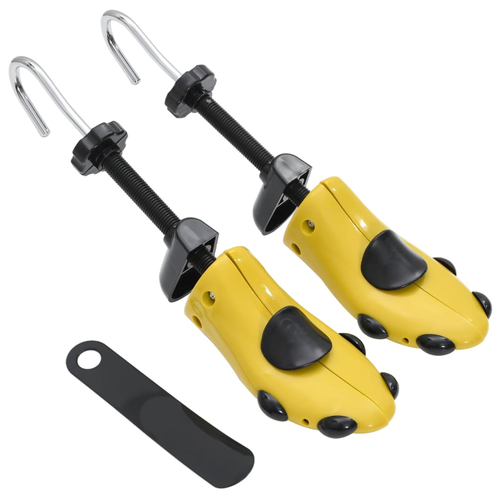 VidaXL Shoe spanners with shoehorn EU 41-46 plastic yellow