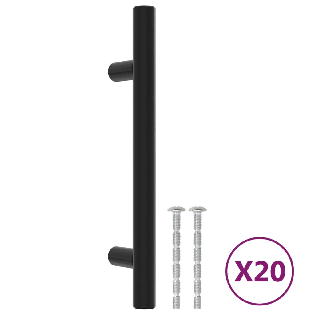 Vidaxl handles 20 st 96 mm stainless steel black