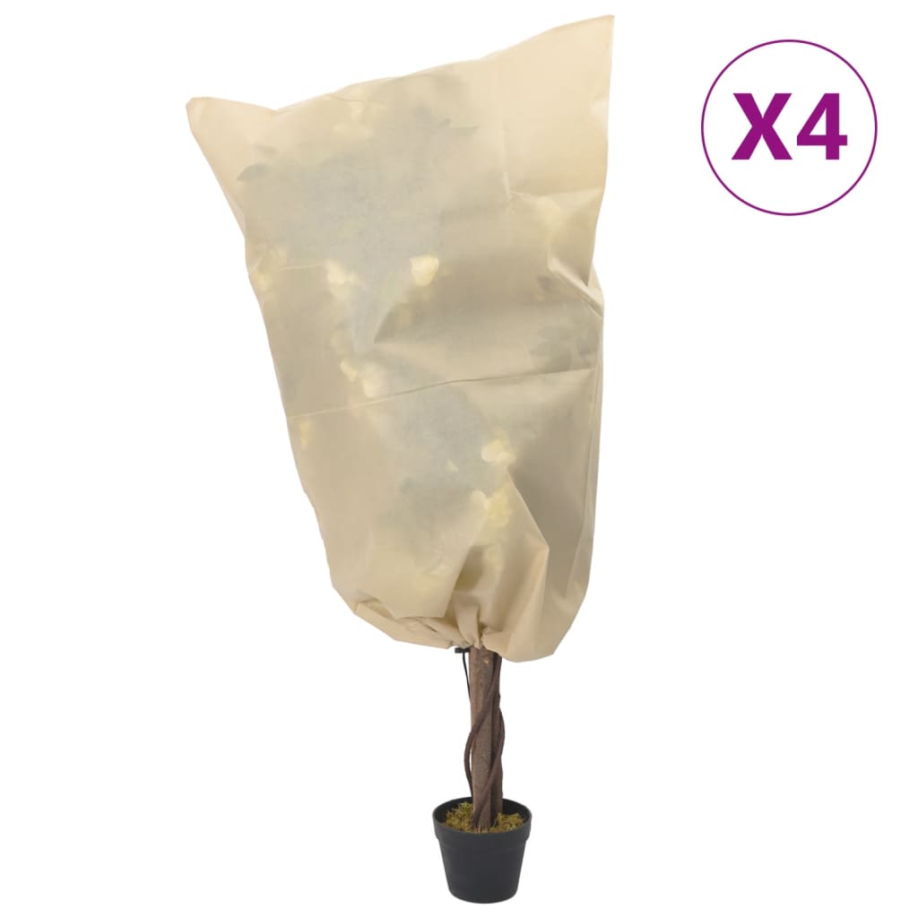 VIDAXL -växtskydd med dragstring 4 st 70 g m² 0,8x1,2 m