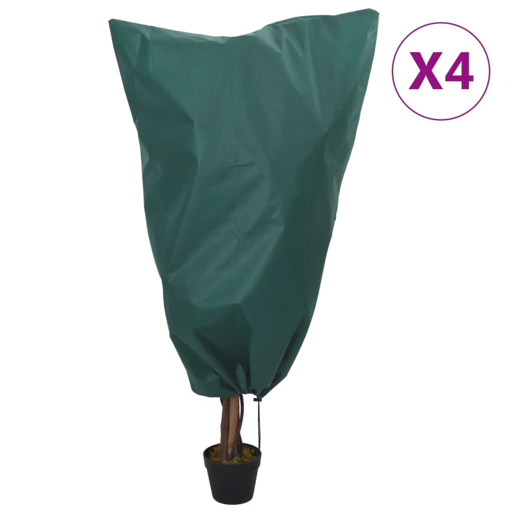 VIDAXL -växtskydd med dragstring 4 st 70 g m² 0,8x1 m