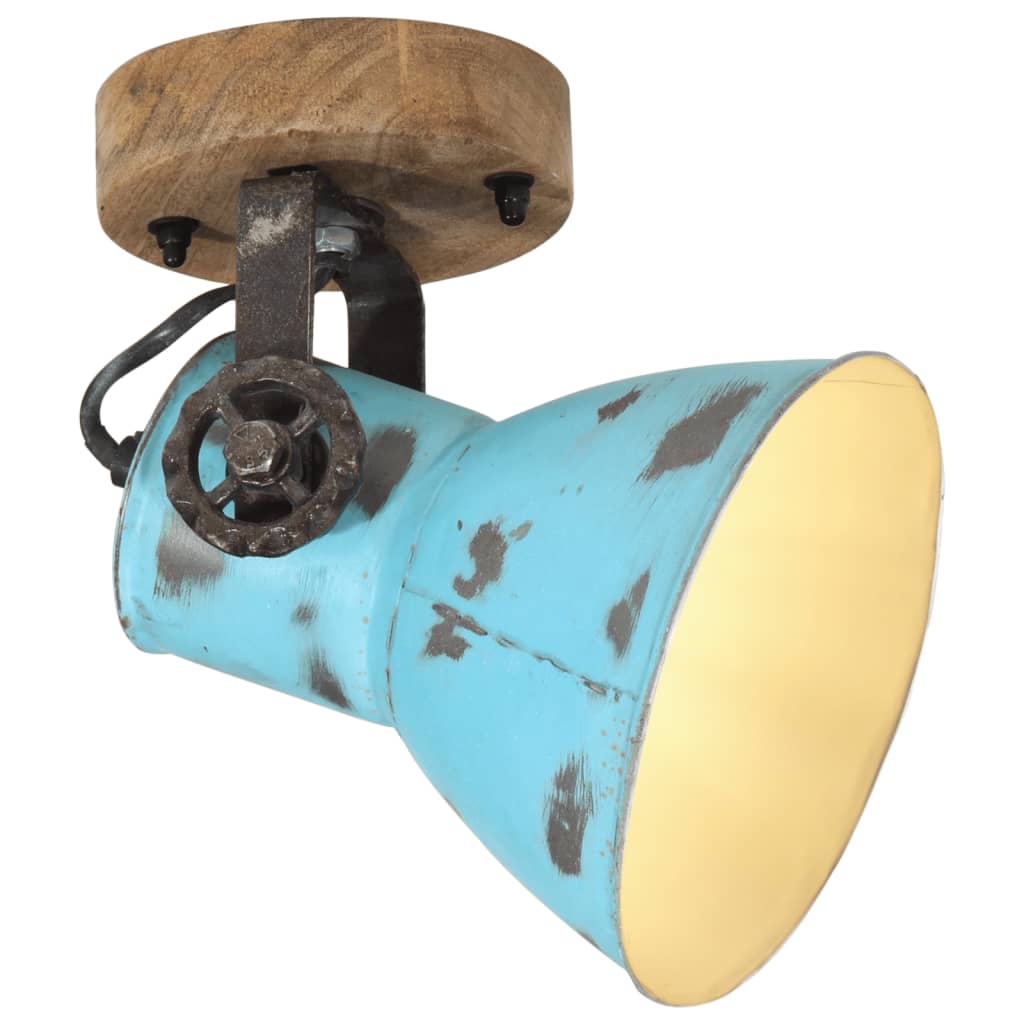 VidaXL Wandlamp 25 W E27 11,5x11,5x25 cm verweerd blauw