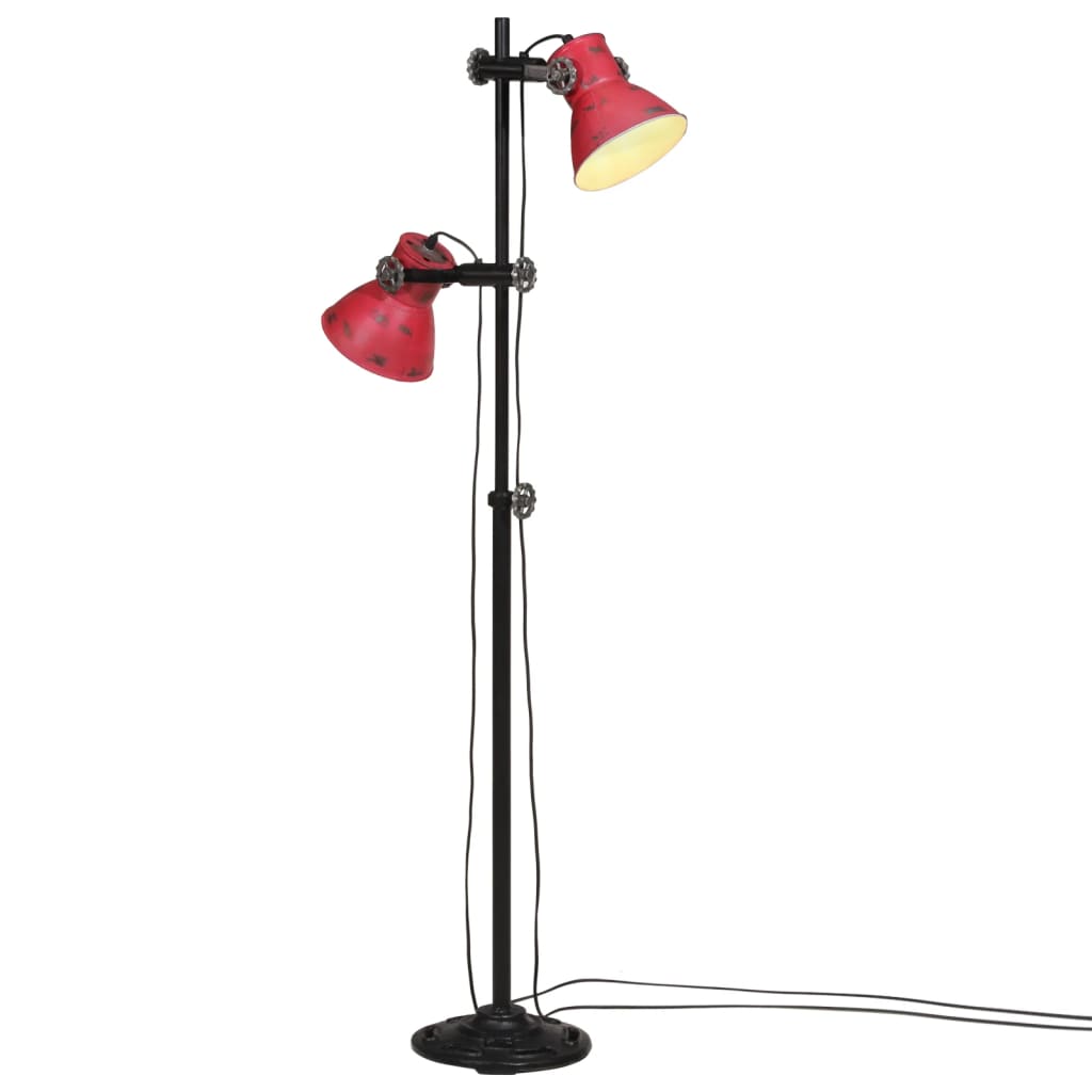 Vidaxl gulvlampe 25 W e27 25x25x90 140 cm forvitret rød