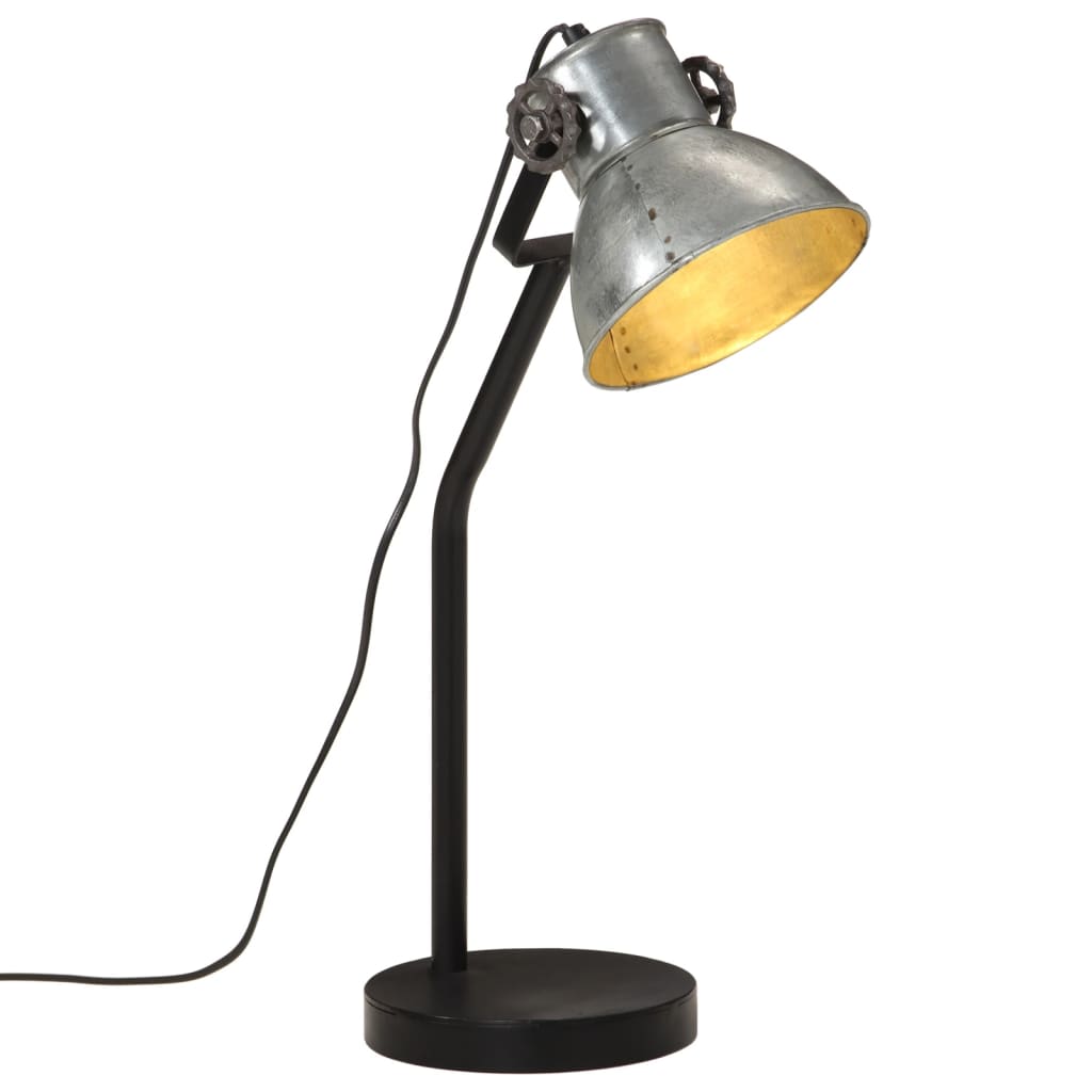 VidaXL Bureaulamp 25 W E27 17x17x60 cm vintage zilverkleurig