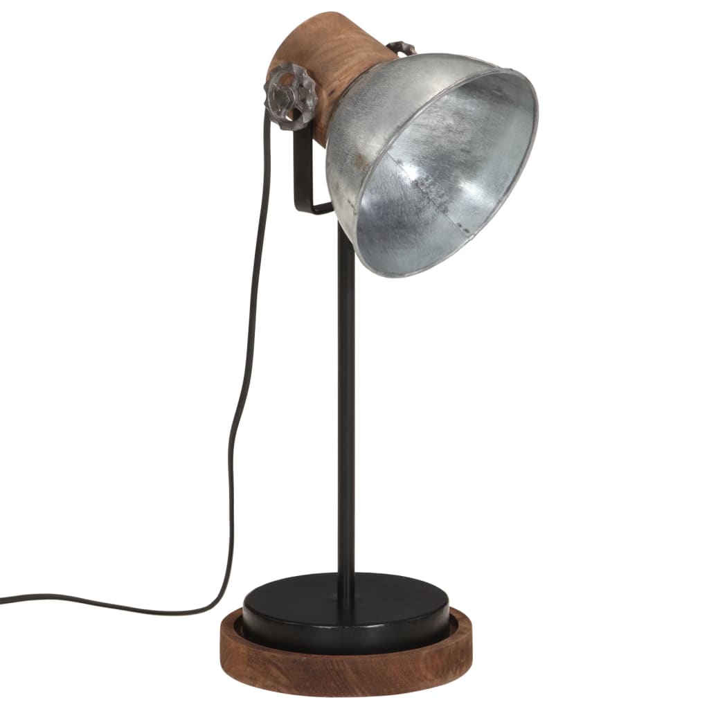 VidaXL Bureaulamp 25 W E27 17x17x50 cm vintage zilverkleurig