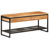 Vidaxl Shoe Bench 110x35x45 cm Solid Acacia Wood and Jern