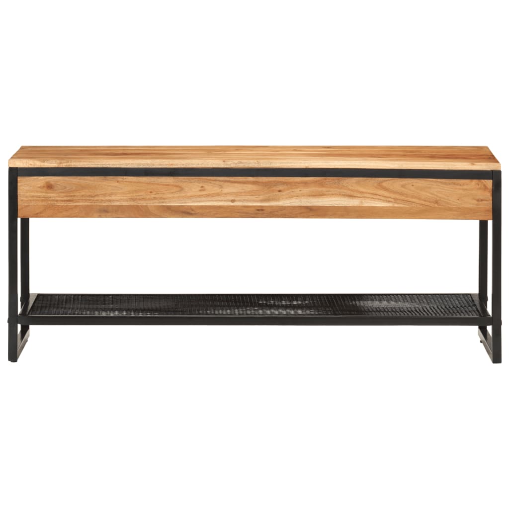 Vidaxl Shoe Bench 110x35x45 cm Solid Acacia Wood and Jern