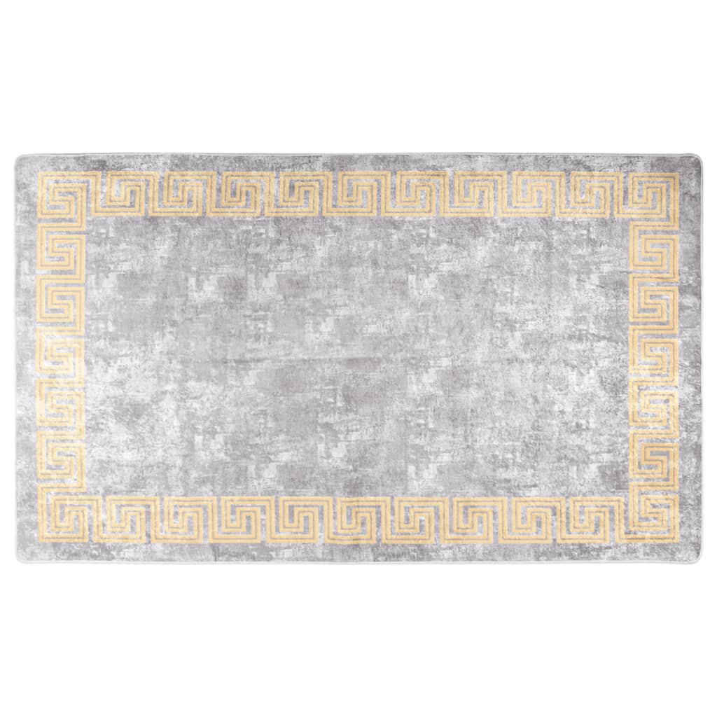 Vidaxl RUG LAVABLE ANTI-SLIP 120x170 cm de color gris y dorado