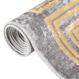 Vidaxl RUG LAVABLE ANTI-SLIP 120x170 cm de color gris y dorado