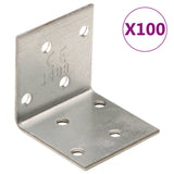 VidaXL Hoek brackets 100 pieces 2 mm 40x40x40 mm galvanized steel