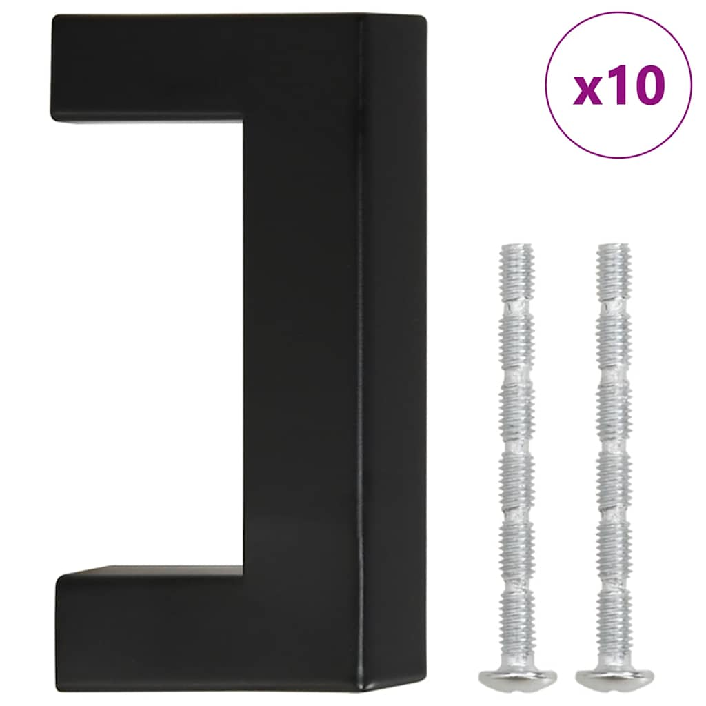 Vidaxl handles 10 st 64 mm stainless steel black