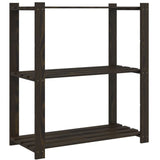 Vidaxl Storage Rack 3-lag 80x38x90 cm Solid furu tre svart