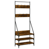 Vidaxl Clothing rack with shoe rack 72x34x184 cm smoked oak colored