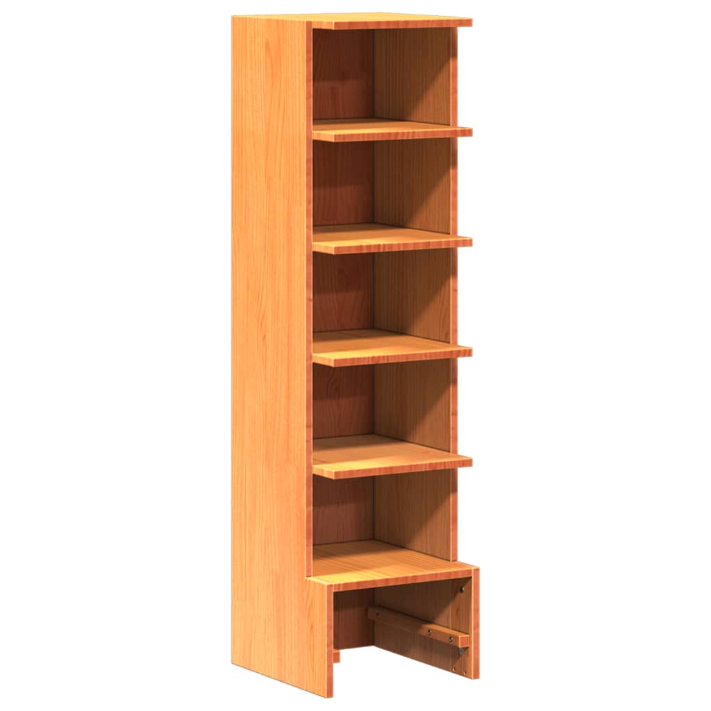 Vidaxl Shoe Cabinet 28x30x104 cm Solid fyrretræbrun