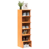 Vidaxl Shoe Cabinet 28x30x104 cm Solid fyrretræbrun