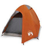 Vidaxl Dome Tenda per 2 persone impermeabile grigio e arancione