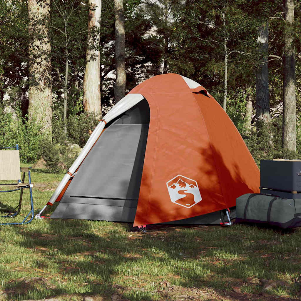 Vidaxl Dome Tent de 2 personas a prueba de agua y naranja