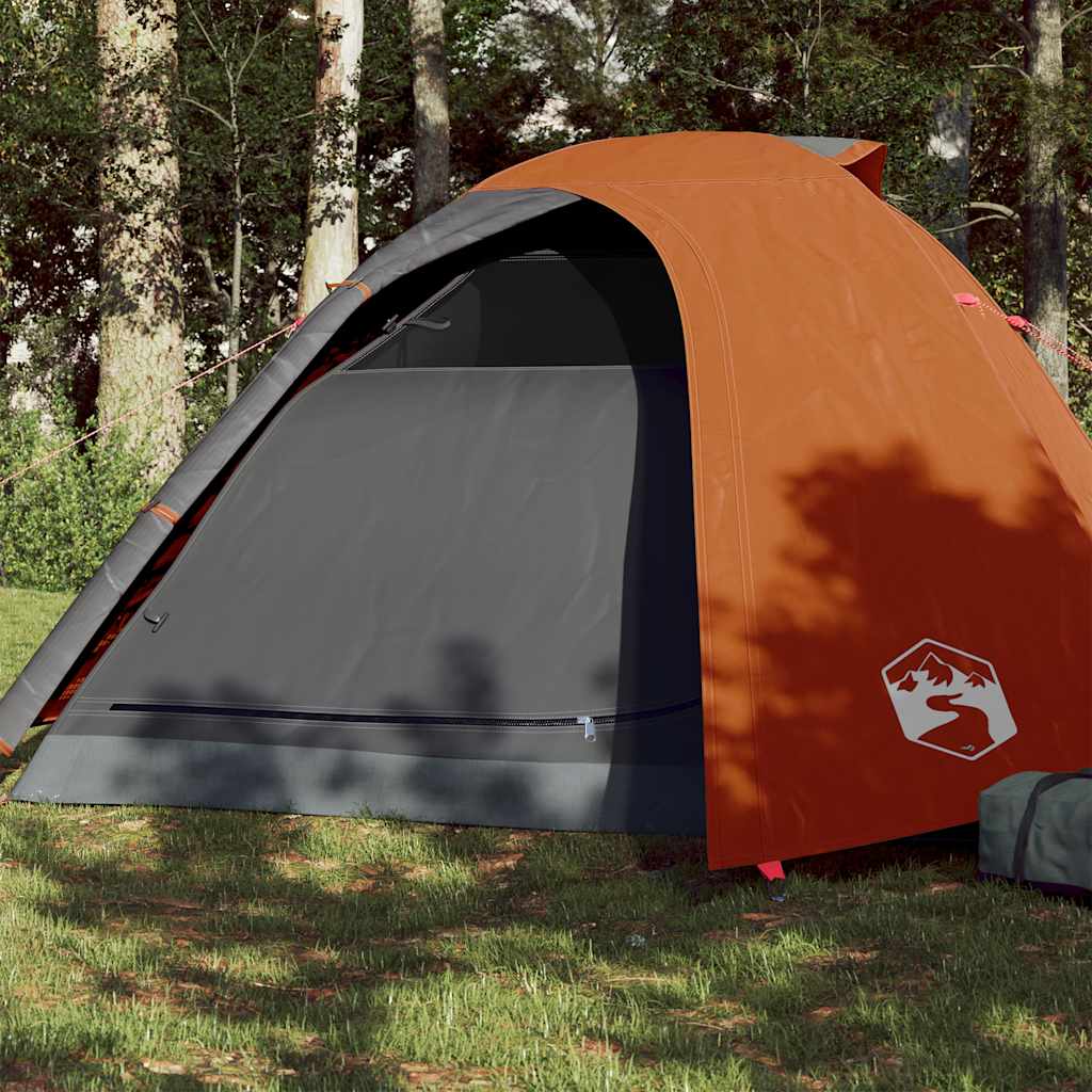 Vidaxl Dome Stan 4-Person Waterproof Grey and Orange