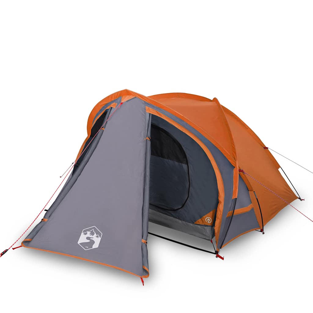 Vidaxl Dome Stan 2-Person Waterproof Grey and Orange