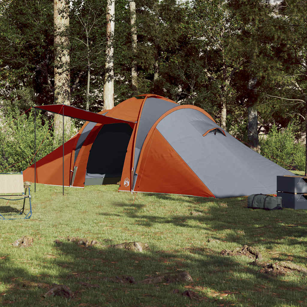 Vidaxl Dome tent 6-person waterproof gray and orange