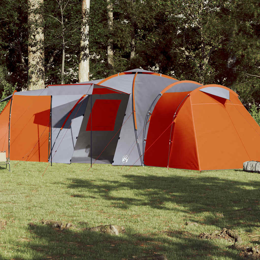 VidaXL Dome tent 12-person Waterproof Gray and Orange