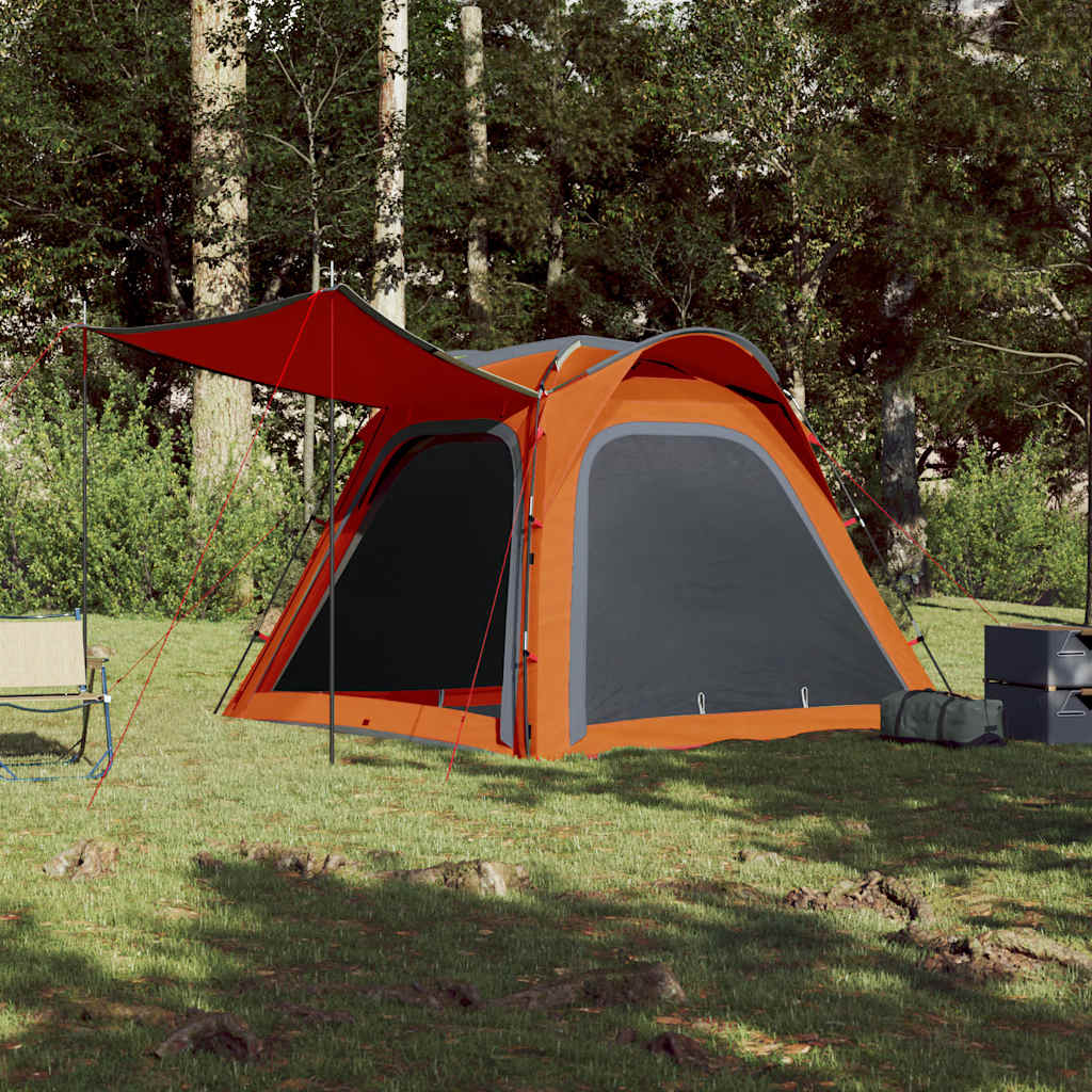 VidaXL Tent 4-person waterproof Fast release gray and orange