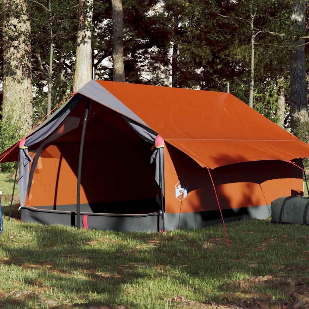 Vidaxl Tent de 2 personas impermeables grises y naranja