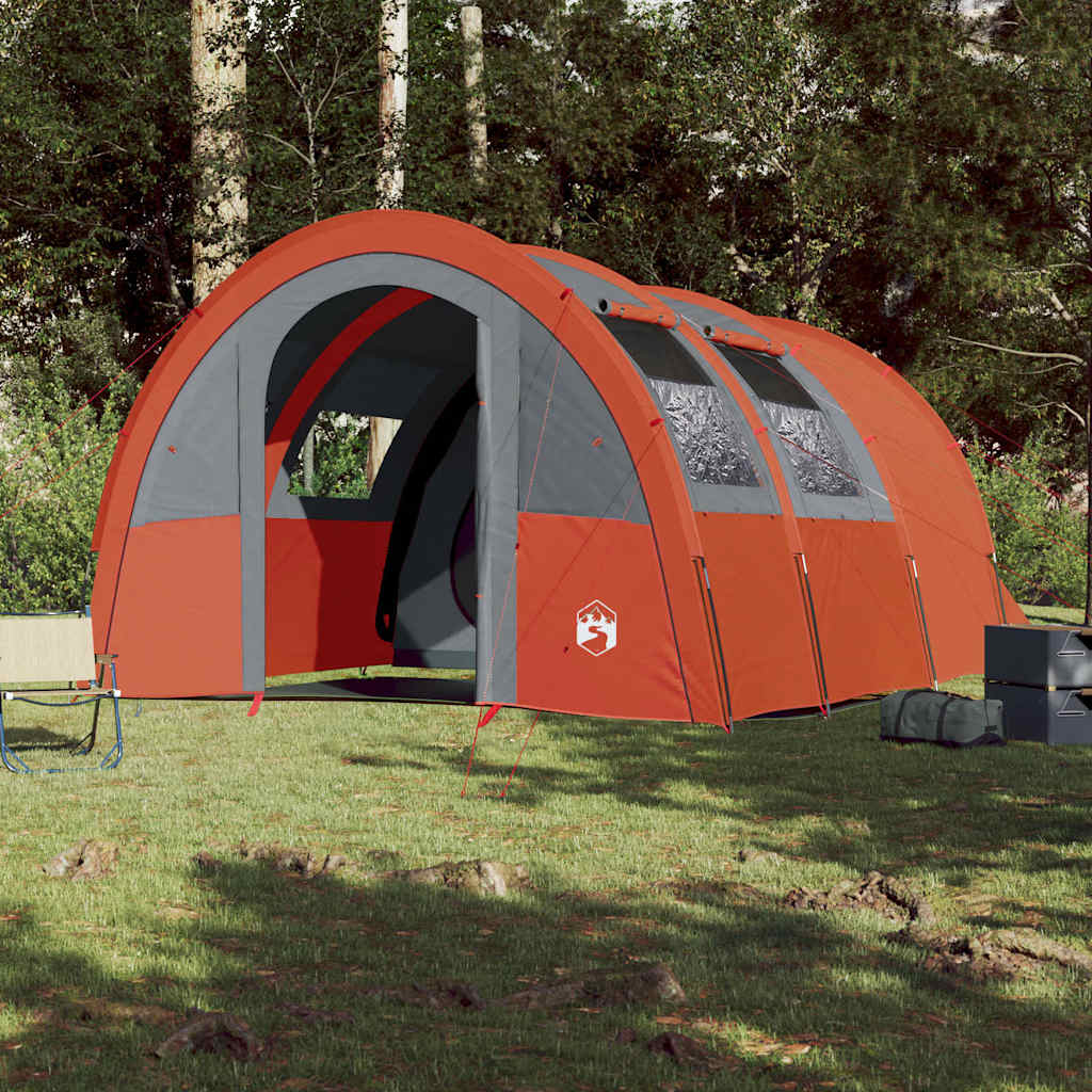 Vidaxl Tunnel tent 4-person waterproof gray and orange