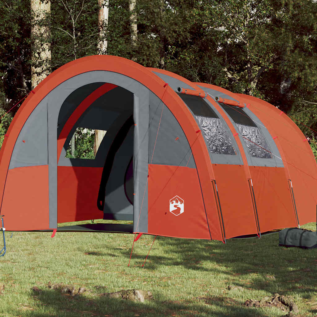 Vidaxl Tunnel Tent à 4 personnes étanche gris et orange