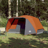 Vidaxl family with Luifel 6-person waterproof gray and orange