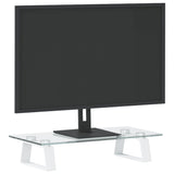 VidaXL Monitorstandaard 40x20x8 cm gehard glas en metaal wit