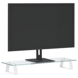 VidaXL Monitorstandaard 60x20x8 cm gehard glas en metaal wit