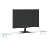 VidaXL Monitorstandaard 100x20x8 cm gehard glas en metaal wit