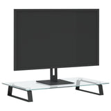 VidaXL Monitorstandaard 60x35x8 cm gehard glas en metaal zwart