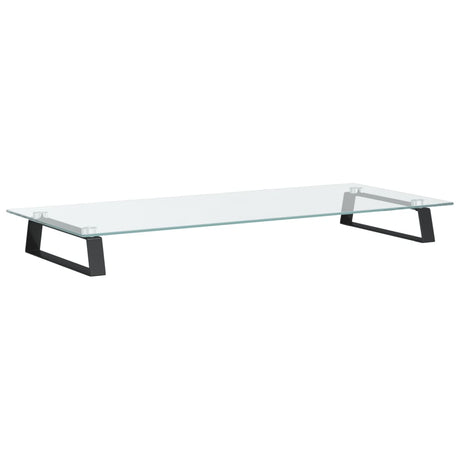 VidaXL Monitorstandaard 80x35x8 cm gehard glas en metaal zwart