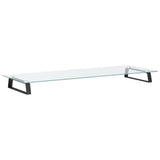 VidaXL Monitorstandaard 100x35x8 cm gehard glas en metaal zwart