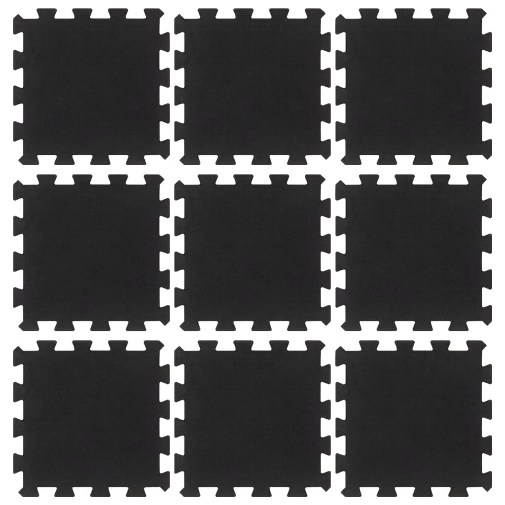 Vidaxl rubber tiles 9 st 16 mm 30x30 cm black