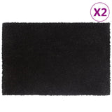 Vidaxl DOORMATS 2 ST 40X60 cm Fibre de noix de coco tufted Black