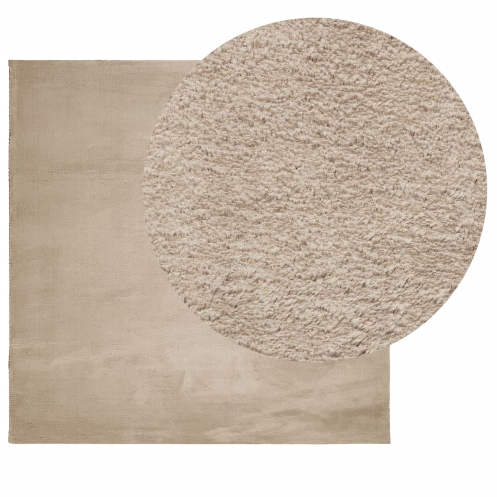 Vidaxl Rug Huarte Low -Pole Myk vaskbar 200x200cm sand -farget