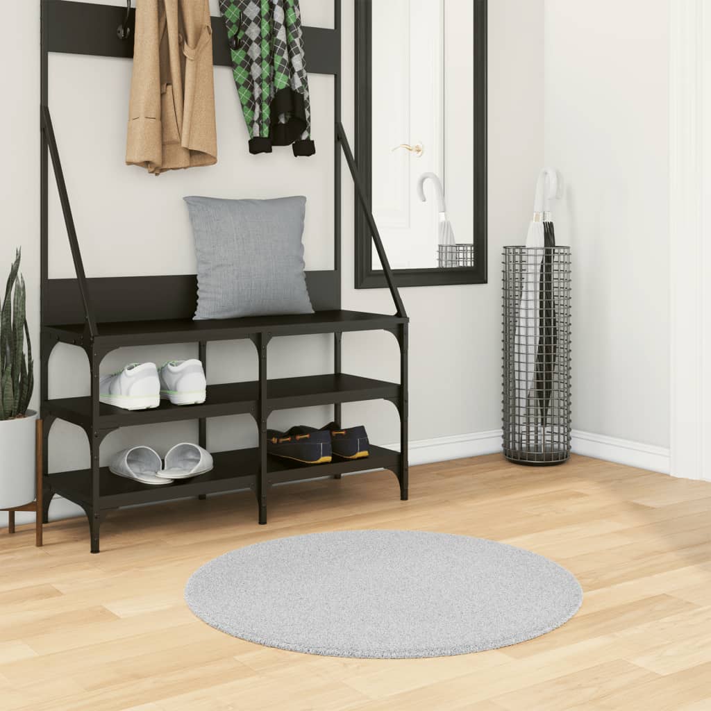 Tapis vidaxl Huarte Low-Pole Soft Lavable Ø 80 cm Gray