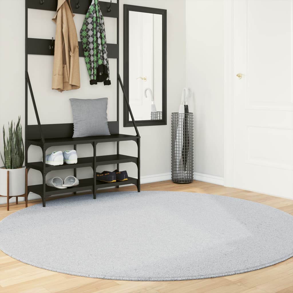 Vidaxl rug Huarte low -pole soft washable Ø 200 cm Gray