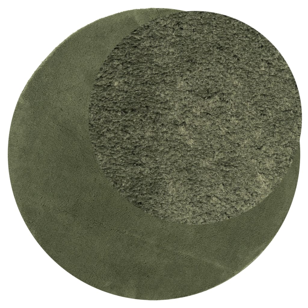 Tapis vidaxl Huarte Low -pole Soft Soft Washable Ø 200 cm Green Forest