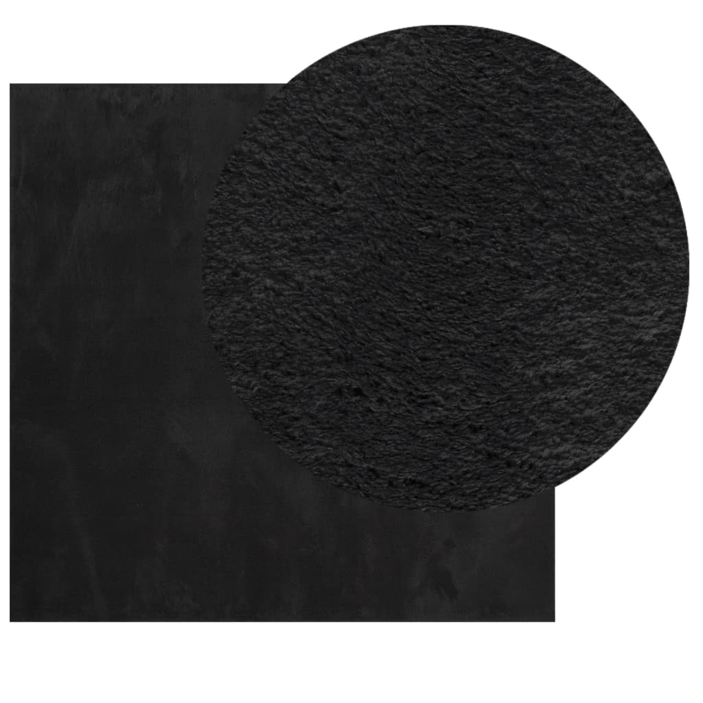 Vidaxl RUG HUARTE BAJA POLA Softable Softable 160x160 cm Negro