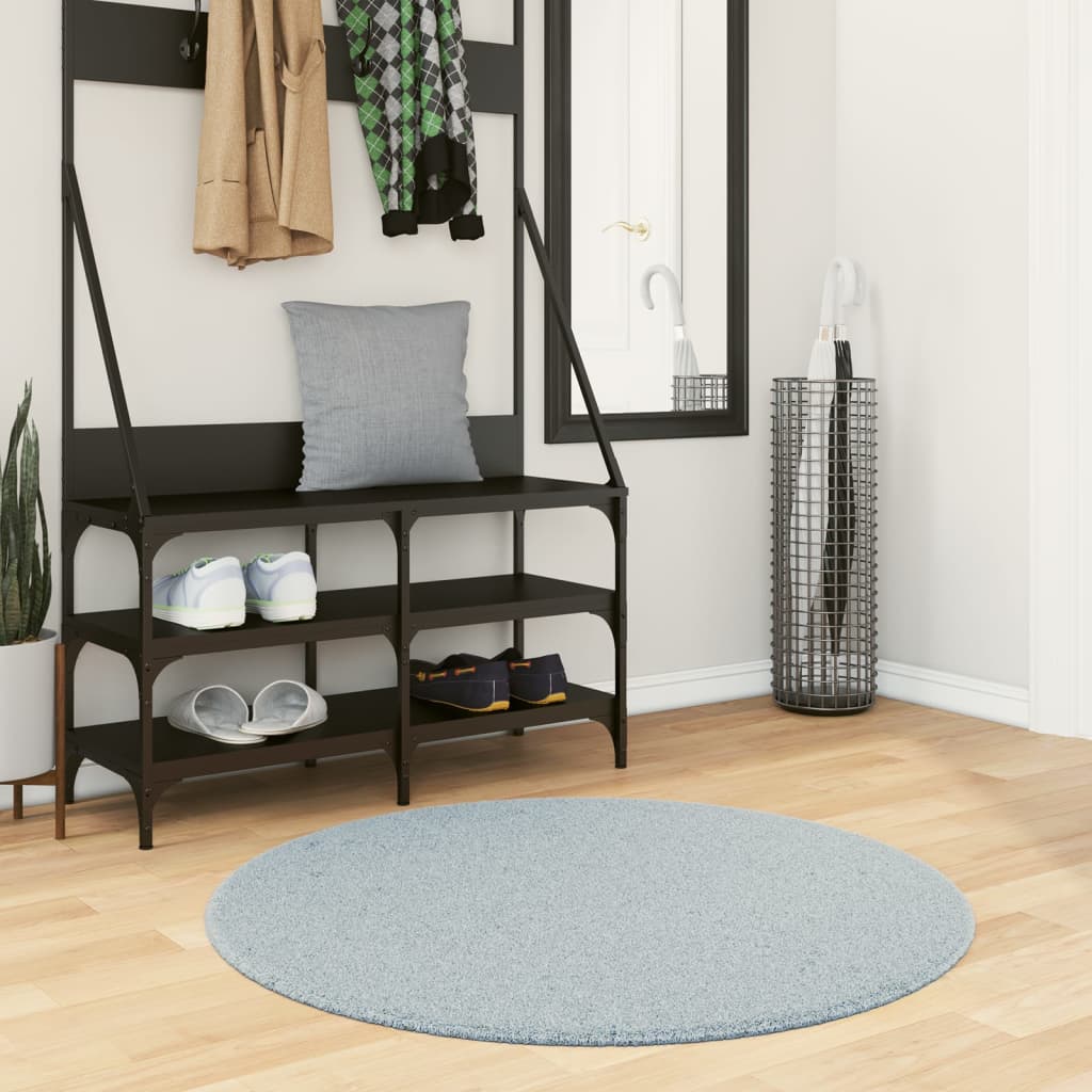 Vidaxl Rug Huarte Low -Pile Soft omyvatelné Ø 100 cm modrá